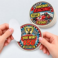 Cartes à déchirer personnalisées vintage pour courses, en papier premium rond, impression sans transparence, pour gros prix instantanés