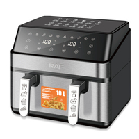 Friteuse à air double panier RAF 10L, 2000W, écran tactile, 80-200°C, pour poulet frit, cuisine familiale, 220V
