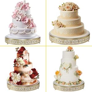 Soporte de pastel de metal decorativo único intrincadamente detallado para exhibición de pasteles en ceremonias de bodas eventos especiales - Product Image 3