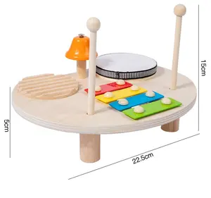 C02072 Custom Multi-funzionale in legno per bambini musica didattica strumenti a percussione per Infant & child Drum Set da tavolo