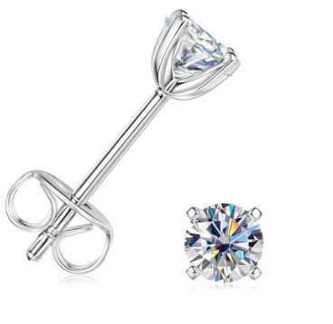 Moissanite 1ctGRA Certificate White Gold Plated