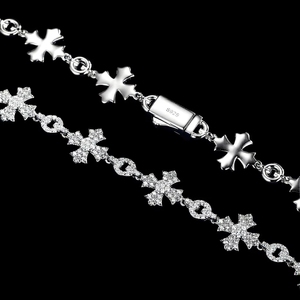 Colar de Corrente Elo Cruzado Hop Luxury Artesanal em Prata Esterlina 925 com Moissanite Certificado GRA de 12mm para Homens e Mulheres – Perfeito para Festas - Product Image 4