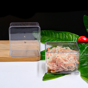 Großhandel benutzer definierte transparente quadratische PS Kunststoff Tiramisu Dessert behälter Gebäck Verpackung Box Lebensmittel Süßigkeiten Kekse - Product Image 5