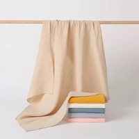 100% Double couche coton gaze drap de lit ensemble couvre-lit sac à couches apaisant lapin bavoir emmaillotage tissu