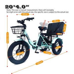 Triciclo plegable ruso de 48V con pedal de neumático grueso de 20 pulgadas, batería de litio eléctrica asistida, vehículo de tres ruedas para nieve - Product Image 5