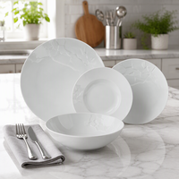 Service de vaisselle blanc PITO, en porcelaine, pour mariage, restaurant, fête, banquet
