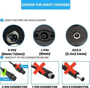 Chargeur de scooter électrique Xahpower 24V, connecteur 12 mm, chargeur de batterie pour <span class=keywords><strong>Razor</strong></span> <span class=keywords><strong>E100</strong></span> E200 E200S E175 E300 E300S E125 E150 E500 - Product Image 2