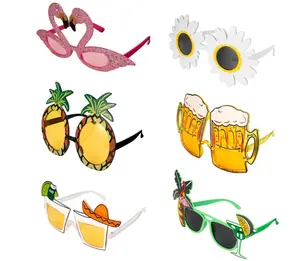 Novità occhiali da festa occhiali da sole divertenti per feste in spiaggia occhiali da sole tropicali hawaiani Yo18
