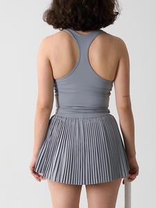 Setelan olahraga atletik wanita, atasan Tank Top empuk dan rok dengan celana pendek dan saku <span class=keywords><strong>2</strong></span> potong rok tenis - Product Image 5