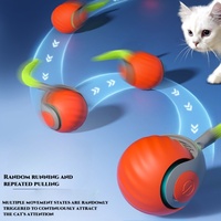 Nouveau design en promotion : Balle interactive intelligente avec accessoires de queue, roule rapidement sur le tapis, jouet pour chat intelligent et indestructible
