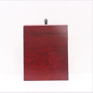Caja de regalo de madera para licores con tapa abatible, 6 compartimentos, hecha a mano, rectangular, para almacenamiento de vinos y bebidas espirituosas - Product Image 4