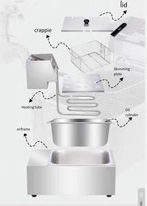 12LKitchen Commercial Deep <strong>Chips</strong> Snack <strong>Fryer</strong> for Twist Cooking Machine for French Fries Birdie Chicken Set Double <strong>Fryer</strong> - Product Image 4