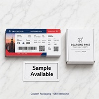 Cartes d'embarquement aériennes personnalisées en carton thermique couleur, de haute qualité, pour aéroports et compagnies aériennes, vente en gros