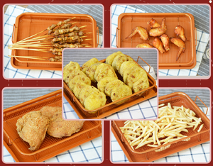 Bandeja para Freír en Horno de Cocina, Bandeja Antiadherente de Metal para Hornear Galletas, Juego de Bandejas para Hornear Pizza sin Aceite - Product Image 6