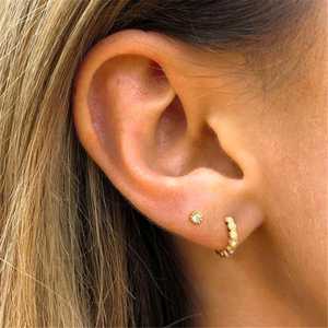 เครื่องประดับแฟชั่น ROXI ต่างหูห่วงเพชรซิคอนขนาด 8 มม. ชุบทอง 18K เงินแท้ S925 - Product Image 5