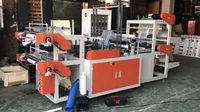 Machine de fabrication de sacs à ordures et de sacs à gilet entièrement automatique à double ligne, largeur 600/700/800 mm, contrôlée par PLC