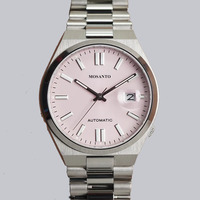 Montre automatique de luxe pour homme en acier inoxydable argenté, 40 mm, cadran à aiguilles lumineuses, résistante à l'eau 5 BAR