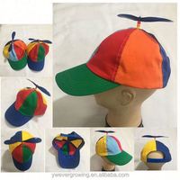 Gorra de Béisbol Infantil Barata al por Mayor, 100% Algodón, con Bordado 3D en Relieve de Hélice de Helicóptero, para Promoción, Colores Variados