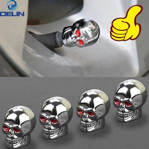 Hot Rod ATV Argent Chrome Crâne Forme Moto Vélo Pneus <span class=keywords><strong>De</strong></span> Voiture <span class=keywords><strong>Valve</strong></span> Stem Caps - Product Image 6