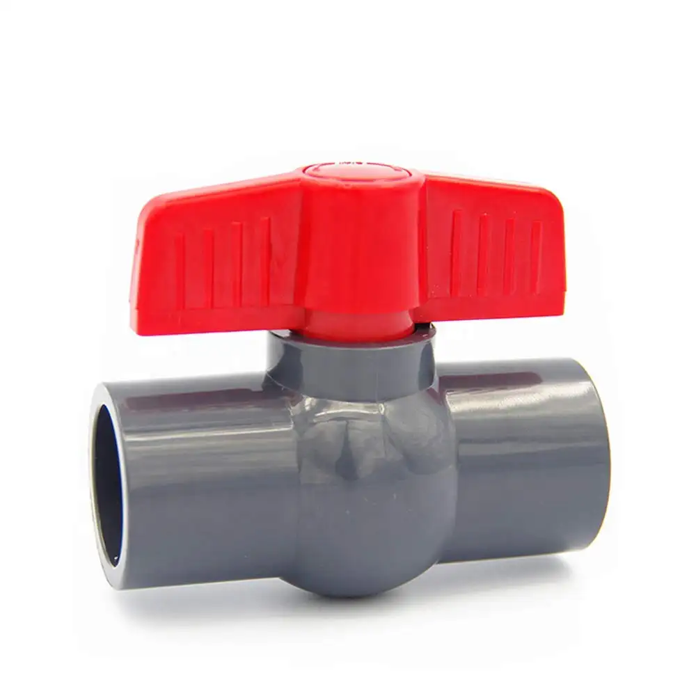 JuBo 1/2'' Inline PVC Ball Ventil, Kompakte T-Griff Wasser Abschaltung Ventile, buchse (Slip) - 10 Pack