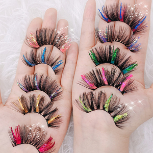 Pestañas de visón falso de seda vegana, 15-35mm, caja con forma de diamante - Product Image 4