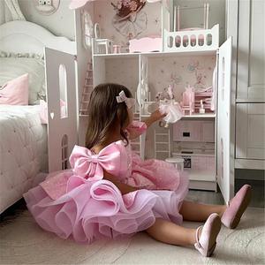 <span class=keywords><strong>Robe</strong></span> de <span class=keywords><strong>princesse</strong></span> en tulle <span class=keywords><strong>rose</strong></span> scintillant pour hôtesse de 2 à 10 ans, idéale pour récital de piano et fête d'anniversaire, avec jupe superposée à sequins - Product Image 2