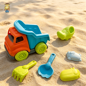 Ensemble de jouets de plage pour enfants, 6 pièces, camion à benne basculante, pelle, râteau, moule, jouets d'extérieur d'été - Product Image 6