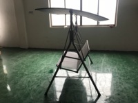 Balançoire de véranda moderne en acier pour 3 personnes, personnalisable, avec auvent pare-soleil, en textilène respirant, lit de jardin extérieur