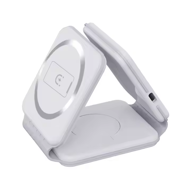 15W Custom logo Foldable 15w Magnetic Wireless Charger 3 in 1 One Magnet Charging Station for iPhone Pro for Iwatch for airpod