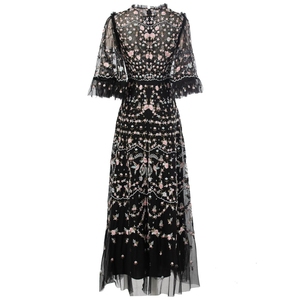 Heavy Work Luxury Embroidery Beaded Flying Sleeve Women's Gowns Dresses Fashion - Product Image 6