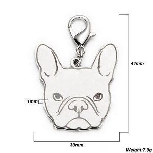 Accessoire de polissage à la main pour animaux de compagnie, porte-clés commémoratif personnalisé en acier inoxydable, <span class=keywords><strong>Bichon</strong></span>, <span class=keywords><strong>Labrador</strong></span>, Corgi, loup, chien, Bulldog - Product Image 5