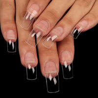 2024 pointes d'ongles artificielles sans treuil 500 pièces marque privée français C courbe clair naturel en gros ongles conseils Extensions droites