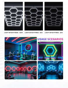 Lámpara de Trabajo LED Hexagonal Portátil, Regulable, 110V/220V, Luz Blanca Fría 6500K, Impermeable, RGB, Alto CRI>90, para Taller, Garaje, Camino - Product Image 4