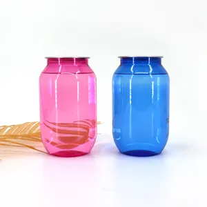 Latas de plástico para tirar con anillo de PET de todos los tamaños, paquete de botellas de bebidas, bebidas frías heladas, contenedor de latas de refresco con tapa de aluminio de fácil apertura