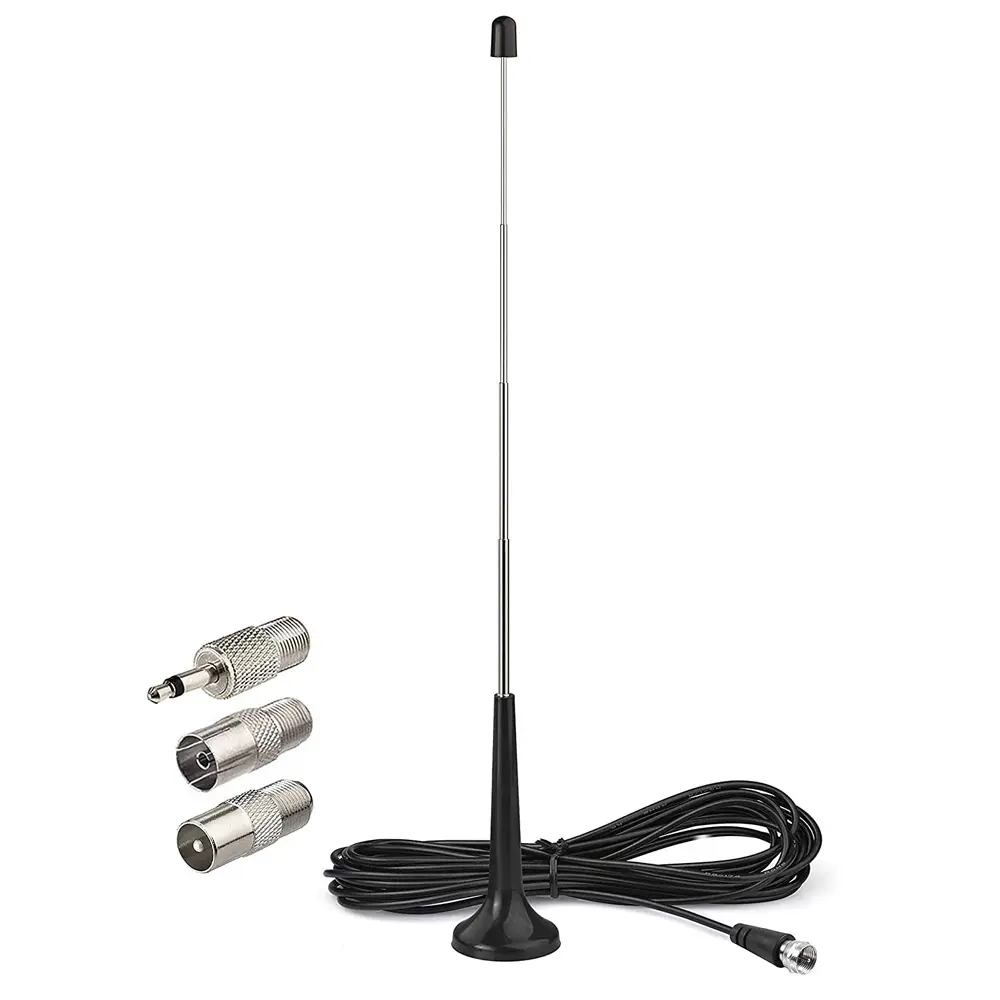 Bingfu 75 ohm Base magnética FM Radio DAB antena telescópica + 3X adaptadores kits para Denon pionero Onkyo Yamaha Marantz