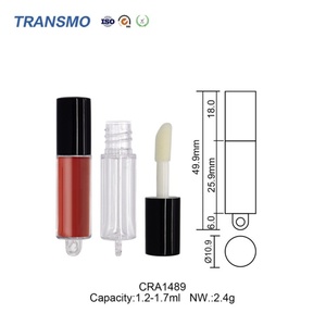 หลอดลิปกลอสเปล่าขายส่ง บรรจุภัณฑ์ลิปกลอส ภาชนะลิปสติกแบบน้ำ หลอดพลาสติก รับผลิตแบรนด์ส่วนตัว ขนาด 1.2 1.7 มล. - Product Image 2