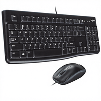 Combo de Teclado y Ratón con Cable Logitech MK120 para Windows, Ratón Óptico con Cable, Tamaño Completo, USB, Compatible con PC y Laptop
