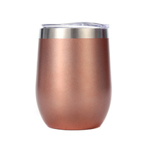Gobelet isotherme en acier inoxydable à double paroi de 12 oz en forme d'œuf avec logo personnalisé, tasse de dégustation de vin et de café, cadeau d'affaires écologique