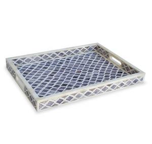 Nouveau meilleur Design Ramadan Eid cadeau gris os incrustation décoratif plateau de service plateau 37x23.50x5 CM décor à la maison ustensiles de cuisine qualité - Product Image 5