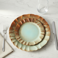 Service de table en céramique bleu bohème, assiettes jetables pour hôtel, bols à soupe de poisson pour restaurant japonais, plats à condiments de style japonais