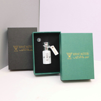 Flacon roll-on en verre pour parfum Attar, 3ml, 6ml, 12ml, flacon octogonal noir et blanc avec boîte