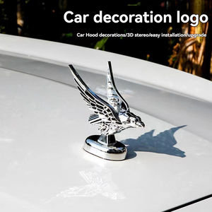 Autocollants <span class=keywords><strong>de</strong></span> logo avant pour capot <span class=keywords><strong>de</strong></span> <span class=keywords><strong>voiture</strong></span> universel modifié, en métal <span class=keywords><strong>de</strong></span> luxe, <span class=keywords><strong>avec</strong></span> aigle volant tridimensionnel aux <span class=keywords><strong>ailes</strong></span> déployées - Product Image 1