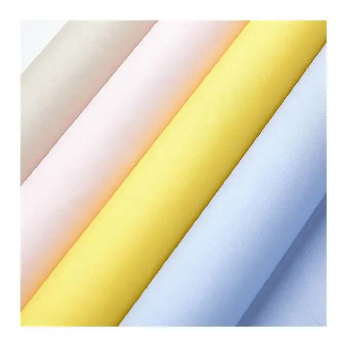 Yüksek yoğunluklu tela algodon dokuma pamuk boyalı 60s % 100% pamuk düz boyalı poplin kumaş