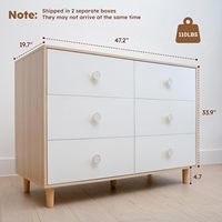 Commode HANYEE à 6 tiroirs grande capacité avec système anti-basculement, meuble de rangement moderne pour chambre à coucher, chambre d'enfant et crèche