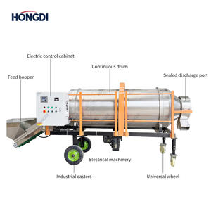 Máquina de Recubrimiento de Semillas con Tambor Rotatorio Continuo HONGDI, Sistema de Pulverización, Equipo Industrial de Procesamiento de Semillas (500-1000 Kg/h) - Product Image 3