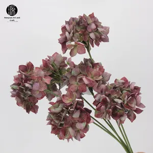 Ventes directes d'usine petit hortensia fleur artificielle <span class=keywords><strong>branche</strong></span> unique carillon éolien Bouquet de mariage décoration route Guide fleur - Product Image 4