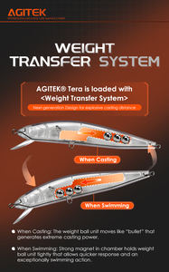 Señuelos de Pesca de Plástico Duro de Simulación AGITEK, Señuelos de Lanzamiento Largo con Anzuelos Triples Resistentes - Product Image 5