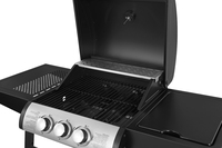 Barbecue à gaz sur chariot noir chromé thermolaqué, certifié CE, idéal pour les événements extérieurs, les jardins, le camping et l'usage commercial – Meilleures ventes