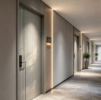 Porte d'entrée intérieure moderne et simple en composite WPC PVC avec isolation phonique et surface finie pour chambre, appartement, villa