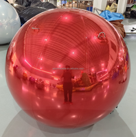 Décoration d'événement PVC sphère flottante argent boule de miroir gonflable irisé Disco ballons métalliques géants gonflables brillants
